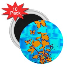 Butterfly Blue 2 25  Button Magnet (10 Pack)