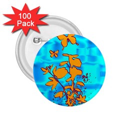 Butterfly Blue 2 25  Button (100 Pack)