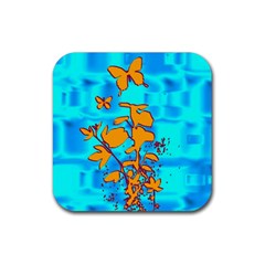 Butterfly Blue Drink Coaster (square)