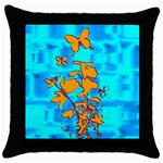 Butterfly Blue Black Throw Pillow Case Front