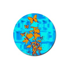 Butterfly Blue Drink Coaster (round)