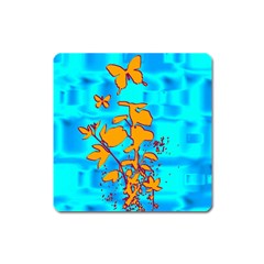 Butterfly Blue Magnet (square)