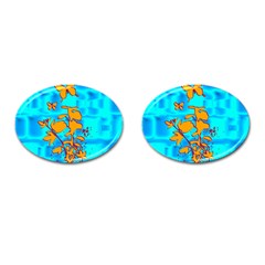 Butterfly Blue Cufflinks (oval)