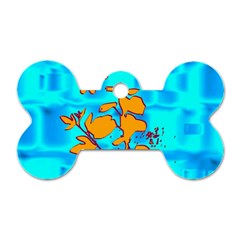 Butterfly Blue Dog Tag Bone (one Sided)