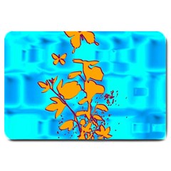 Butterfly Blue Large Door Mat by uniquedesignsbycassie