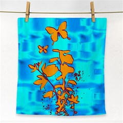 Butterfly Blue Face Towel by uniquedesignsbycassie