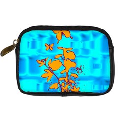 Butterfly Blue Digital Camera Leather Case by uniquedesignsbycassie