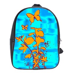 Butterfly Blue School Bag (large)