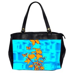 Butterfly Blue Oversize Office Handbag (two Sides)