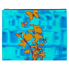 Butterfly Blue Cosmetic Bag (xxxl)