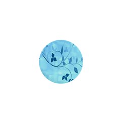 Floral Blue 1  Mini Button