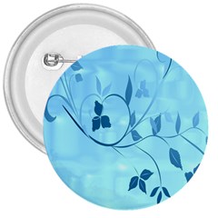 Floral Blue 3  Button