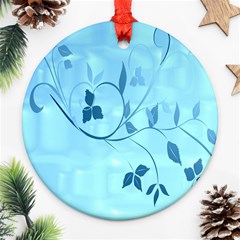 Floral Blue Round Ornament