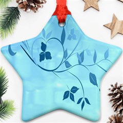 Floral Blue Star Ornament