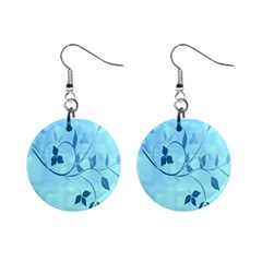 Floral Blue Mini Button Earrings