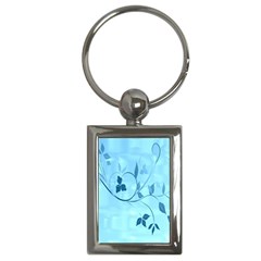 Floral Blue Key Chain (rectangle)