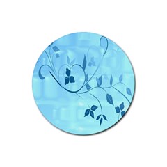 Floral Blue Drink Coaster (round)