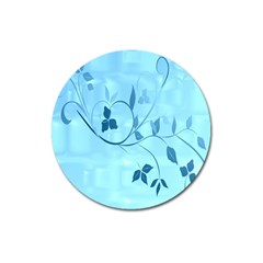 Floral Blue Magnet 3  (round)