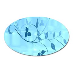 Floral Blue Magnet (oval)