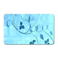 Floral Blue Magnet (rectangular)