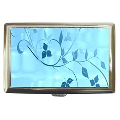 Floral Blue Cigarette Money Case