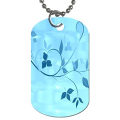 Floral Blue Dog Tag (two-sided) 