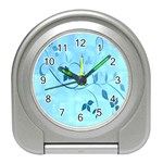 Floral Blue Desk Alarm Clock Front