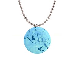 Floral Blue Button Necklace