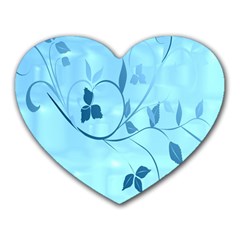 Floral Blue Mouse Pad (heart)