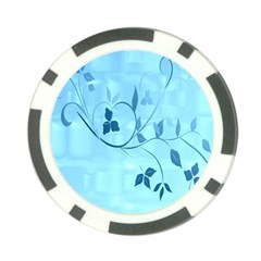 Floral Blue Poker Chip