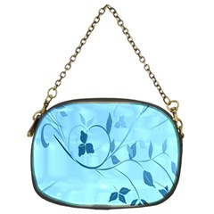 Floral Blue Chain Purse (two Sided)  by uniquedesignsbycassie