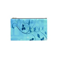 Floral Blue Cosmetic Bag (small)