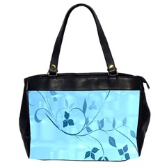 Floral Blue Oversize Office Handbag (two Sides)