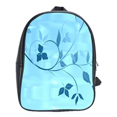 Floral Blue School Bag (xl)