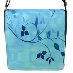 Floral Blue Flap Closure Messenger Bag (small)