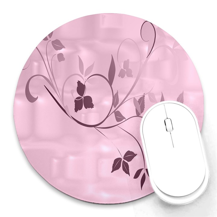 Floral Purple 8  Mouse Pad (Round)