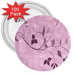 Floral Purple 3  Button (100 Pack)