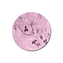 Floral Purple Drink Coaster (round)