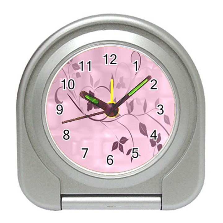 Floral Purple Desk Alarm Clock