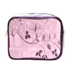 Floral Purple Mini Travel Toiletry Bag (one Side)