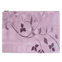 Floral Purple Cosmetic Bag (xxl) by uniquedesignsbycassie