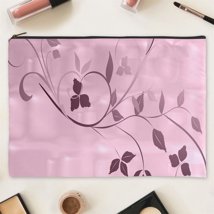 Floral Purple Cosmetic Bag (XXXL)