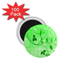 Floral Green 1.75  Button Magnet (100 pack)