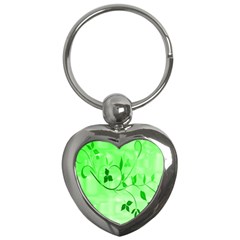 Floral Green Key Chain (Heart)