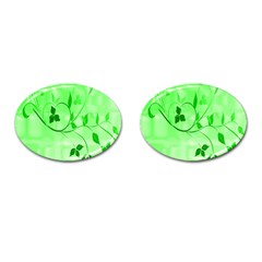 Floral Green Cufflinks (Oval)