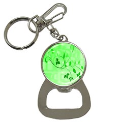 Floral Green Bottle Opener Key Chain