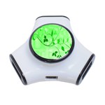 Floral Green 3 Port USB Hub Front