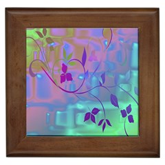 Floral Multicolor Framed Ceramic Tile