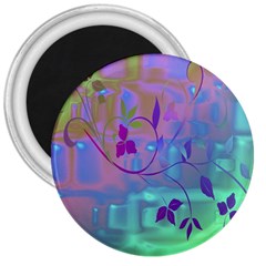 Floral Multicolor 3  Button Magnet