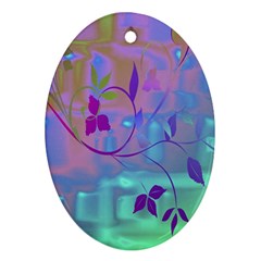 Floral Multicolor Oval Ornament